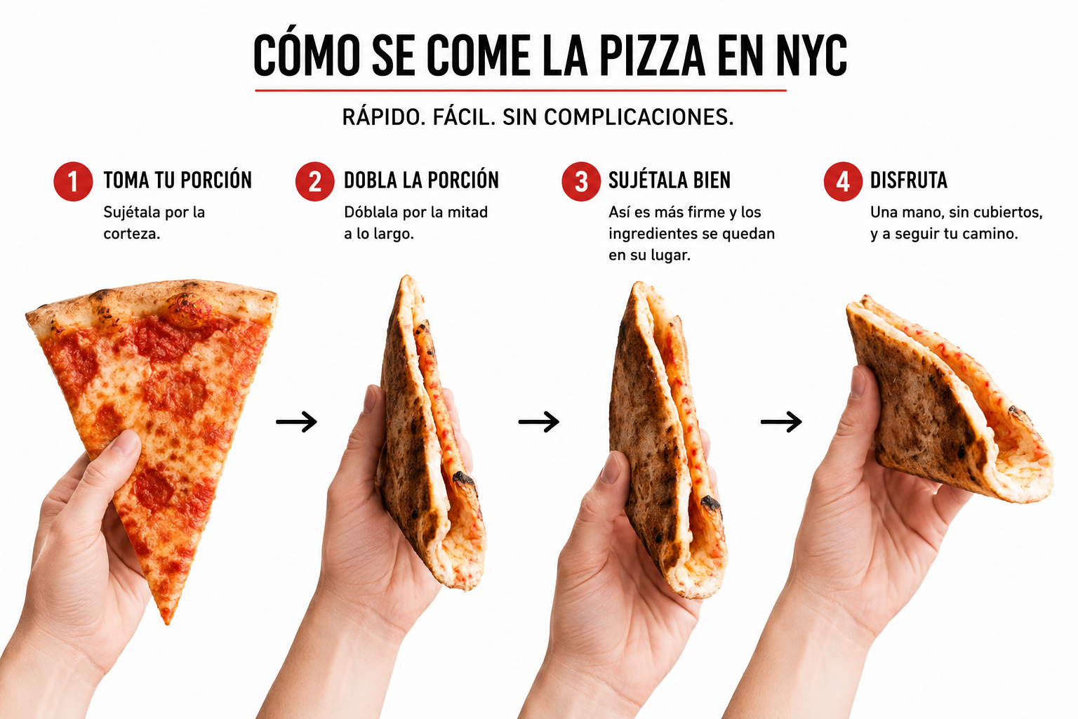 La extraña manera de comer la pizza en Nueva York y por qué
