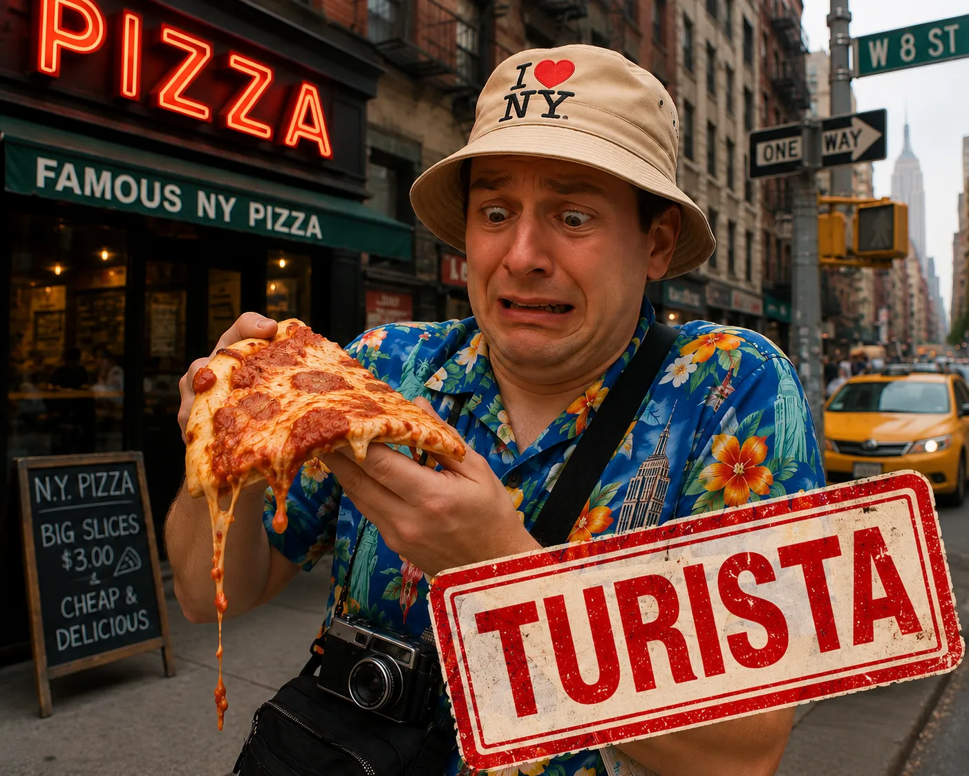 La extraña manera de comer la pizza en Nueva York y por qué